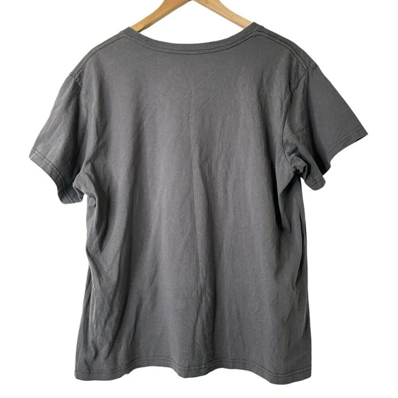 Disney Tinker Bell Grey Graphic T-Shirt Sz XXL Organic Cotton Fairy Lace Overlay - Picture 2 of 9